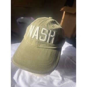 Olive Green NASH Baseball Cap Embroidered Logo Adjustable Strap Dad Hat